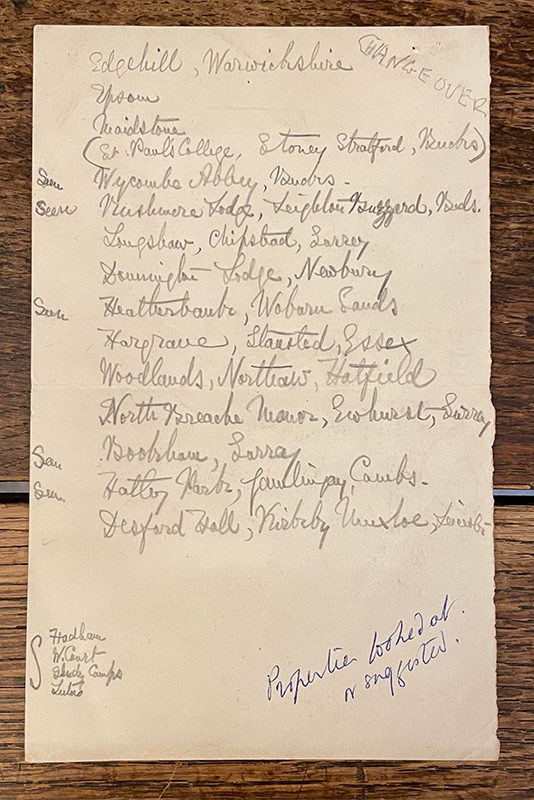 Frances Dove list of buildings